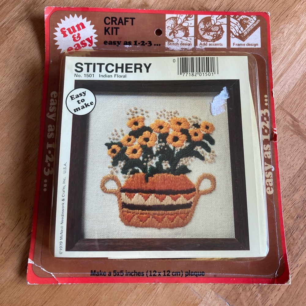 1979 vintage crewel craft kit never opened